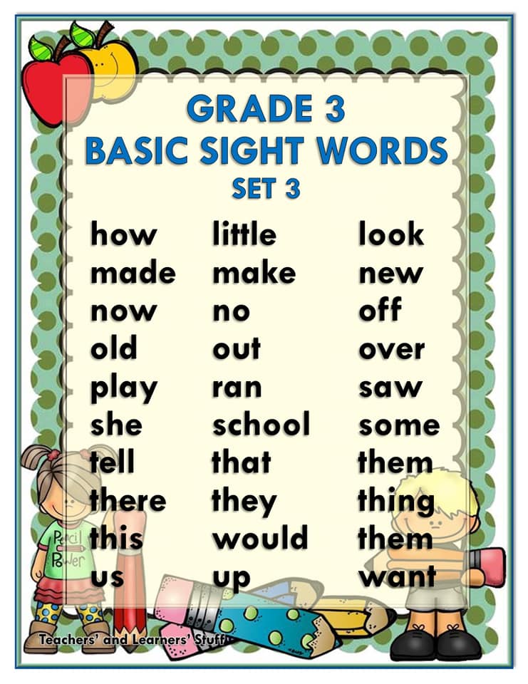 Sight word three