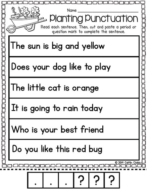 Simple sentences for first graders