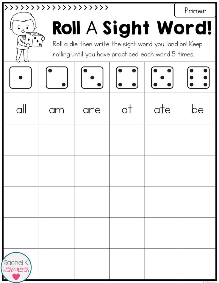 Roll a sight word