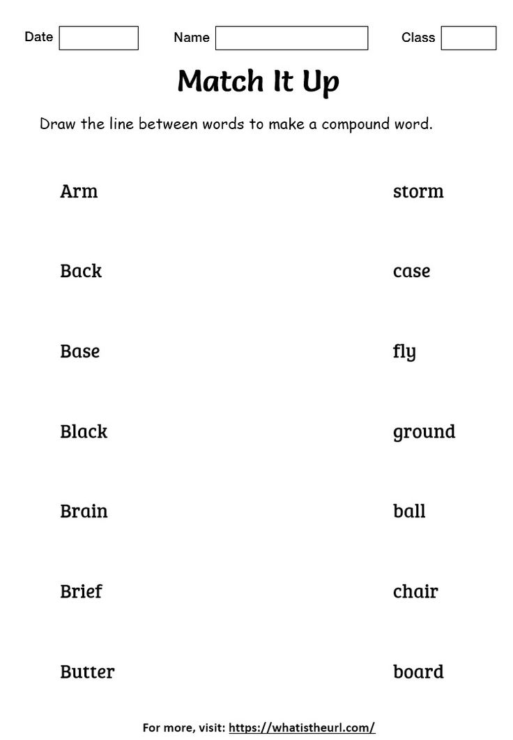 Compound words for preschoolers