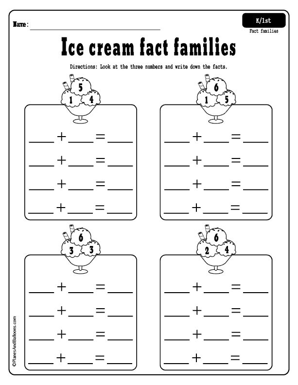 Math facts for first grade