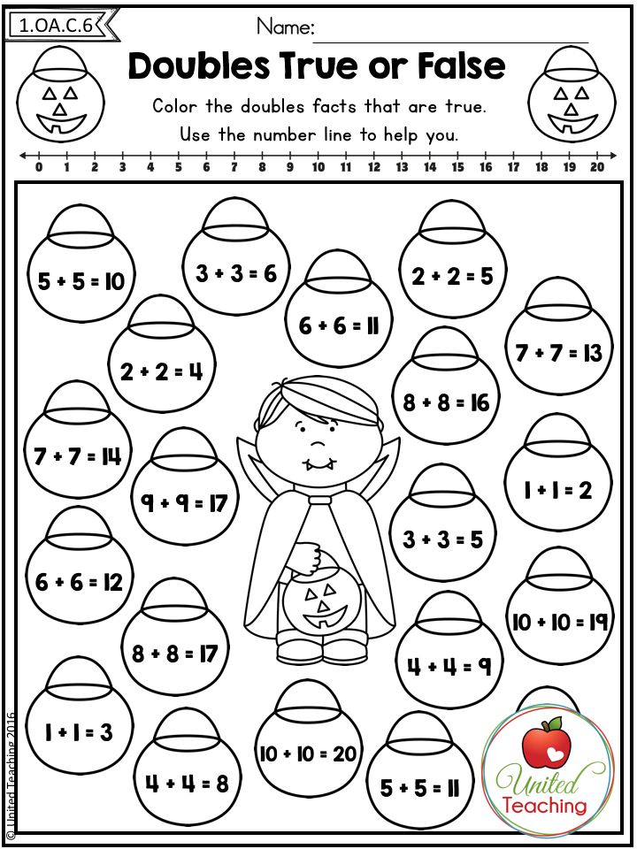 Math equations for first graders