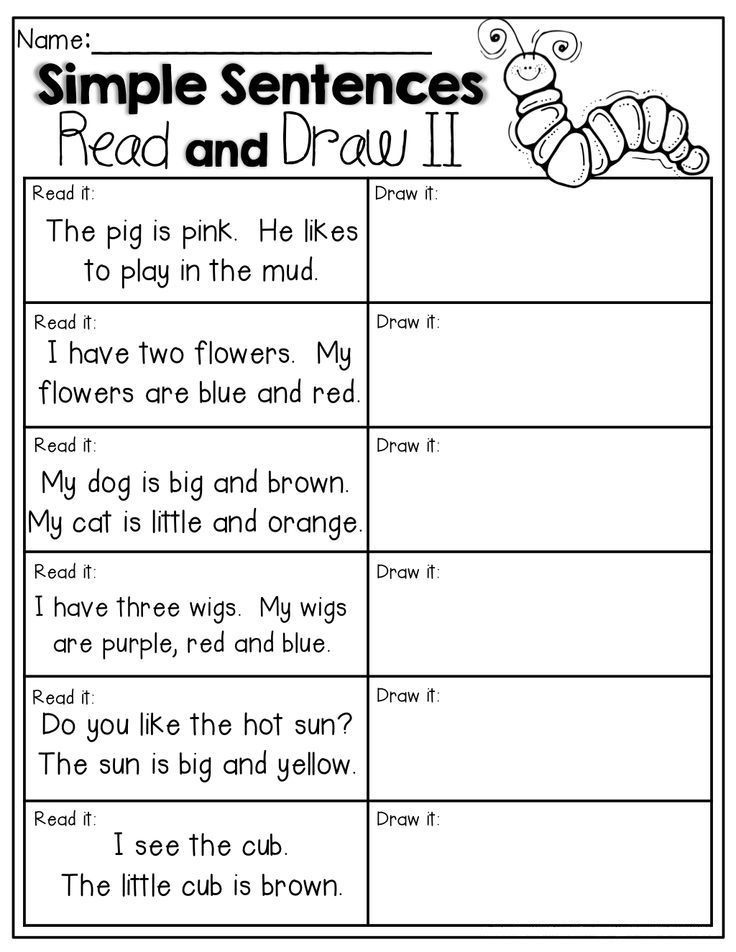 Sentences for kindergarteners to write