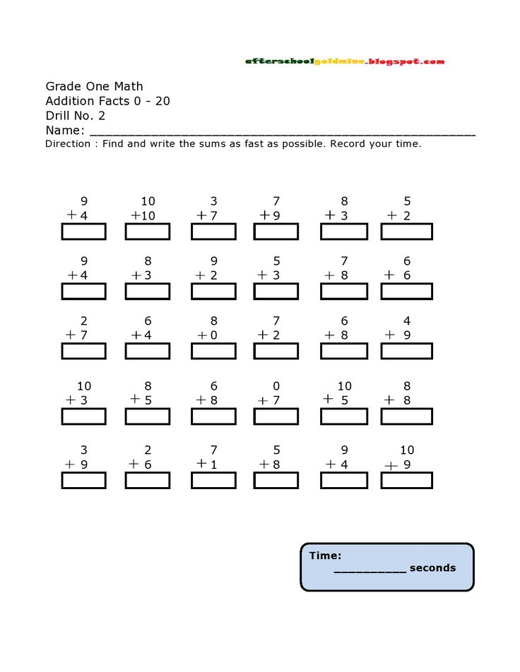 1St grade math skills