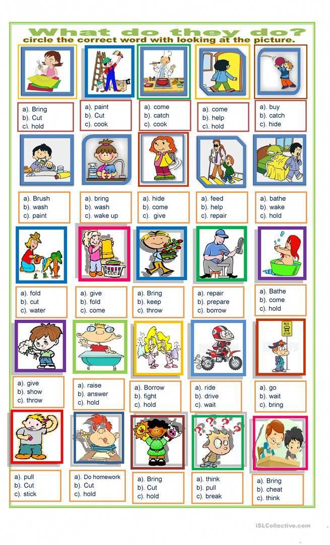 Verbs game for kids