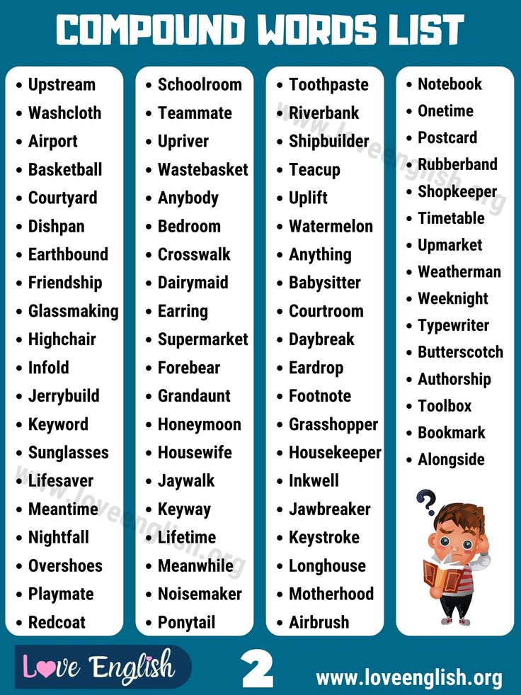 Open compound word list