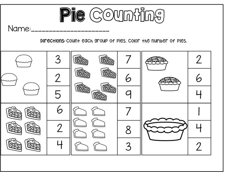 Counting activities for pre-k