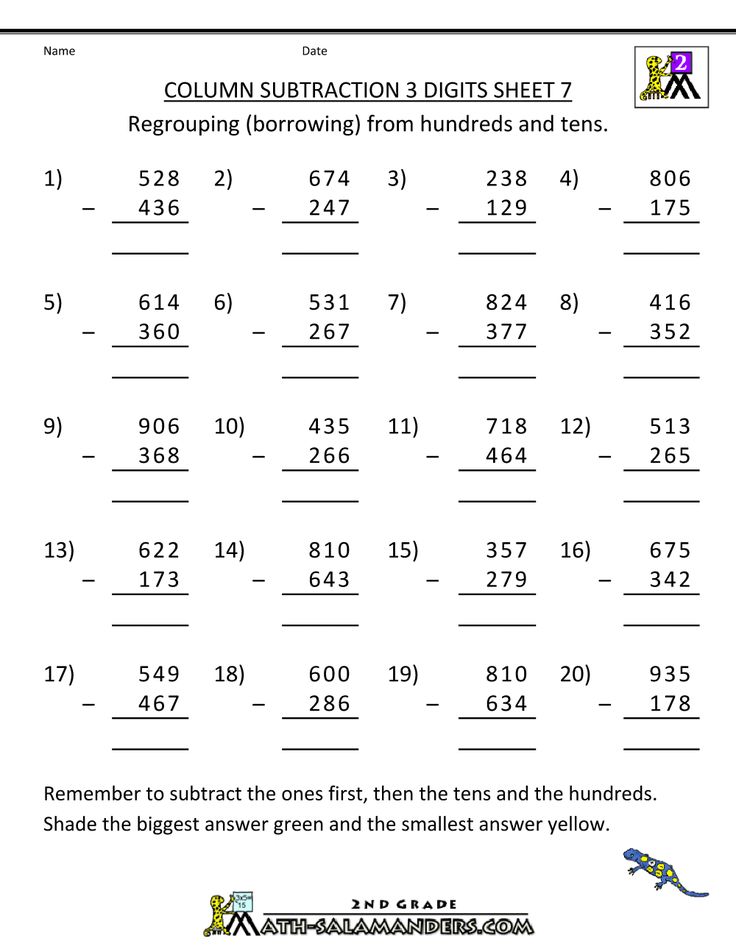 Subtraction for first graders