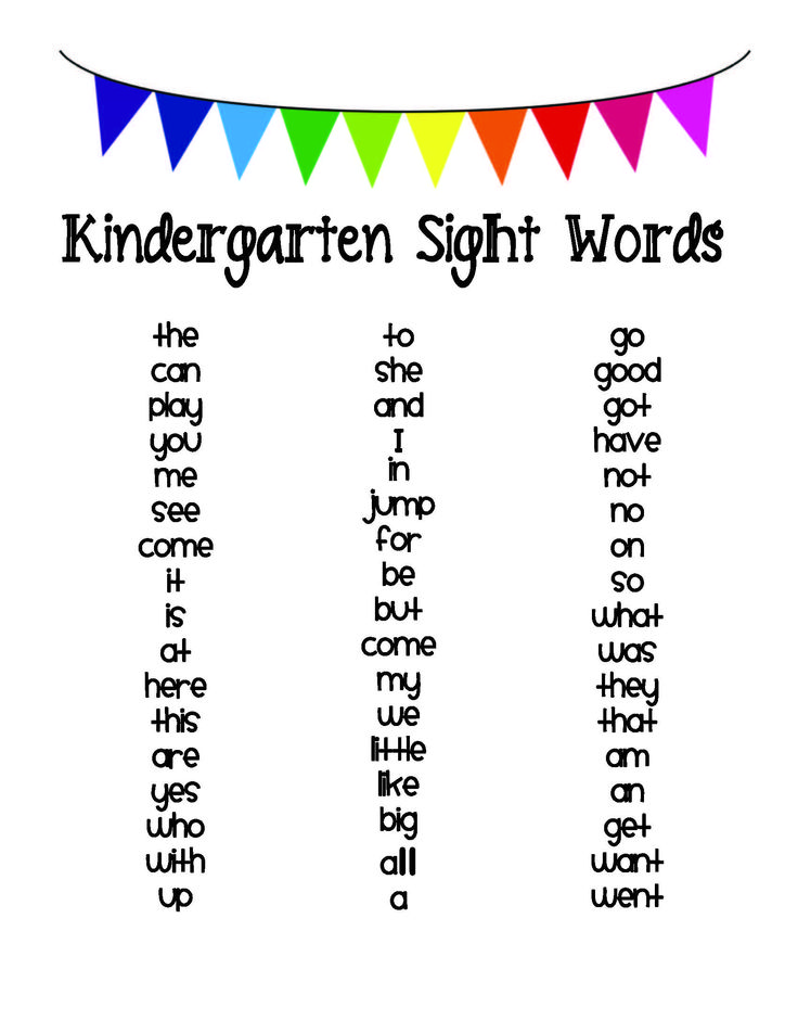 Top 10 sight words