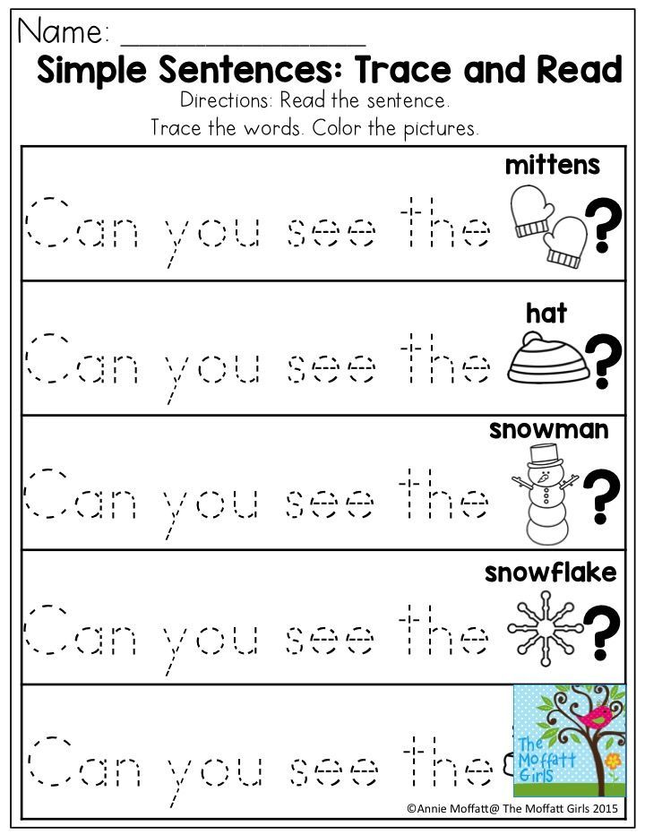 Simple sentences for kindergarteners