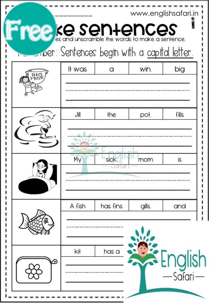 Easy sentences for kindergarten