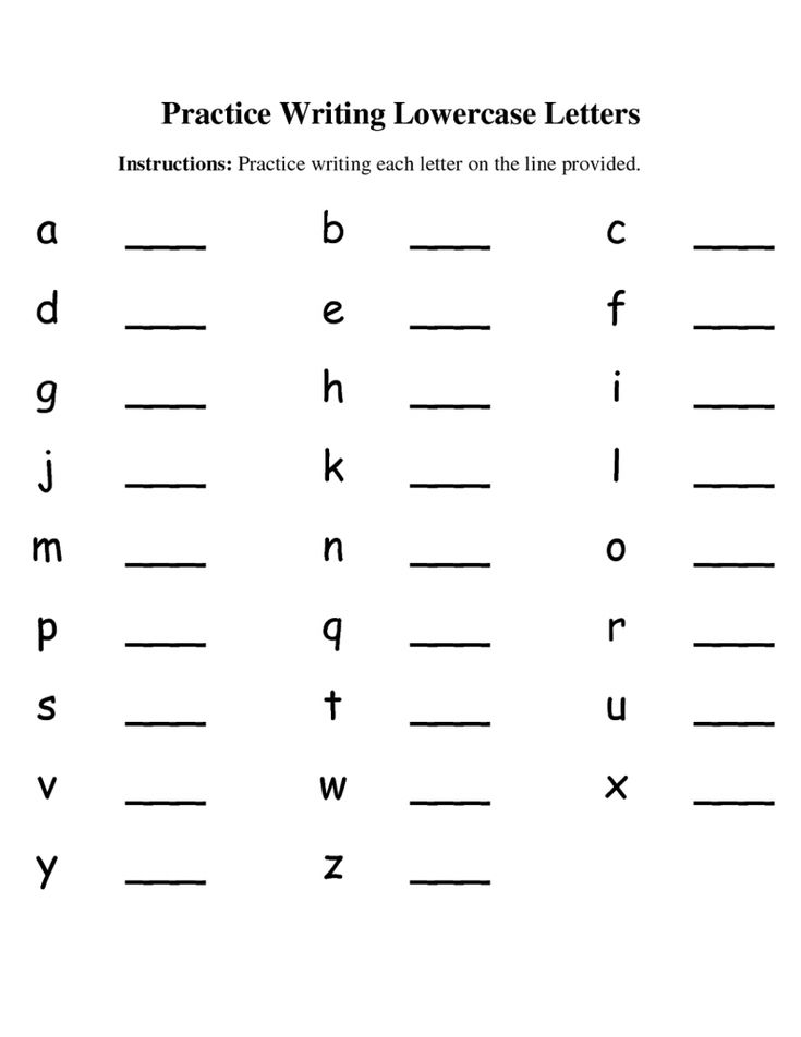 Practice lowercase letters