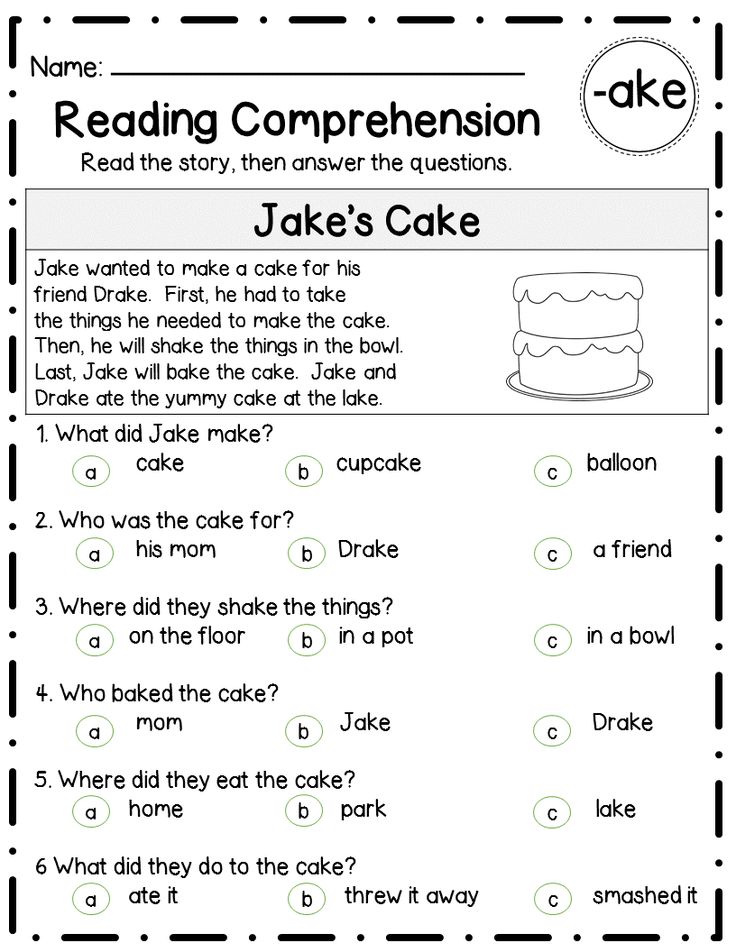 Reading skills for 1st graders