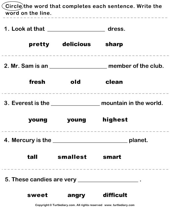 Adjective definition for 2nd grade