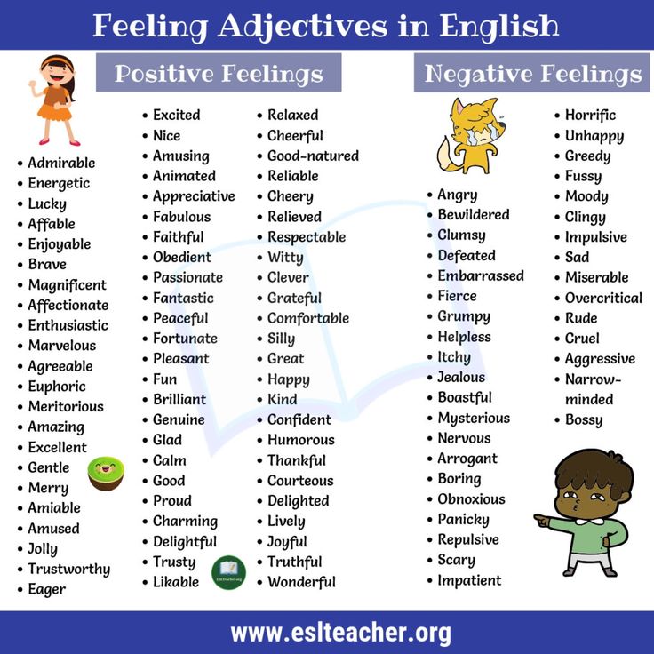 Adjectives examples with pictures