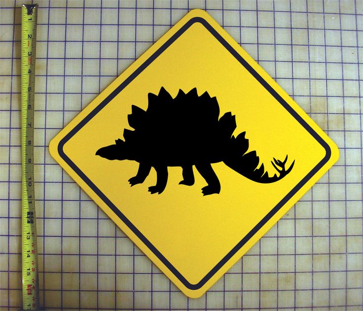 No riding dinosaur sign