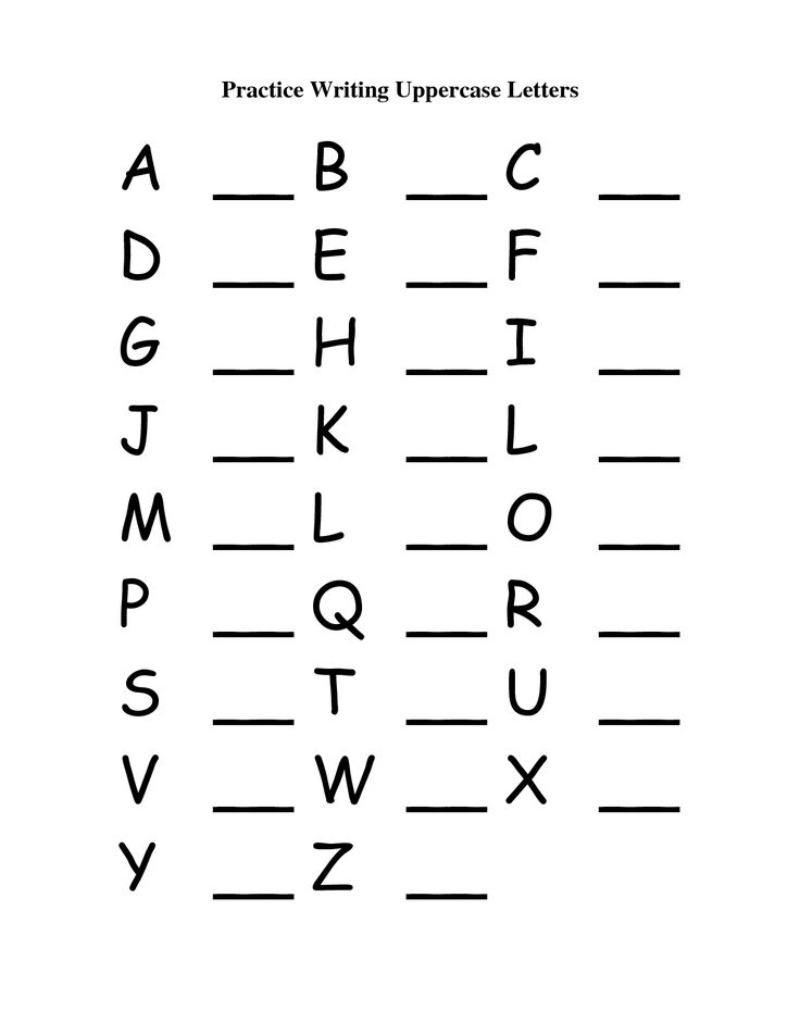 Upper case alphabet letters