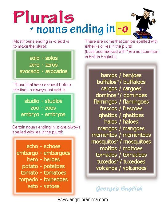 Plural nouns words. Plural Nouns английский. Plural Nouns правило. Plural Nouns Ending in o. Plurals правило.