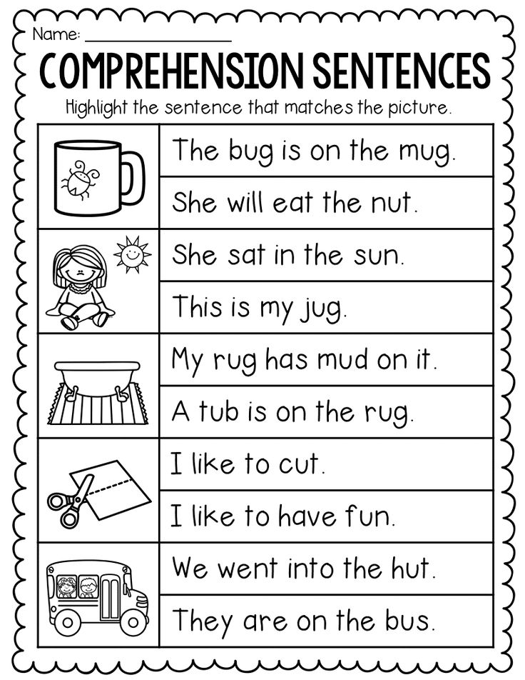Making sentences kindergarten