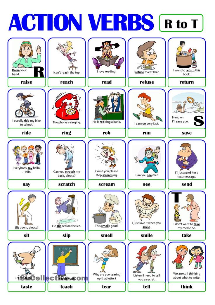 Verbs examples for kids