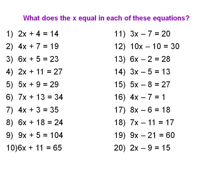 Math equations for 1st graders