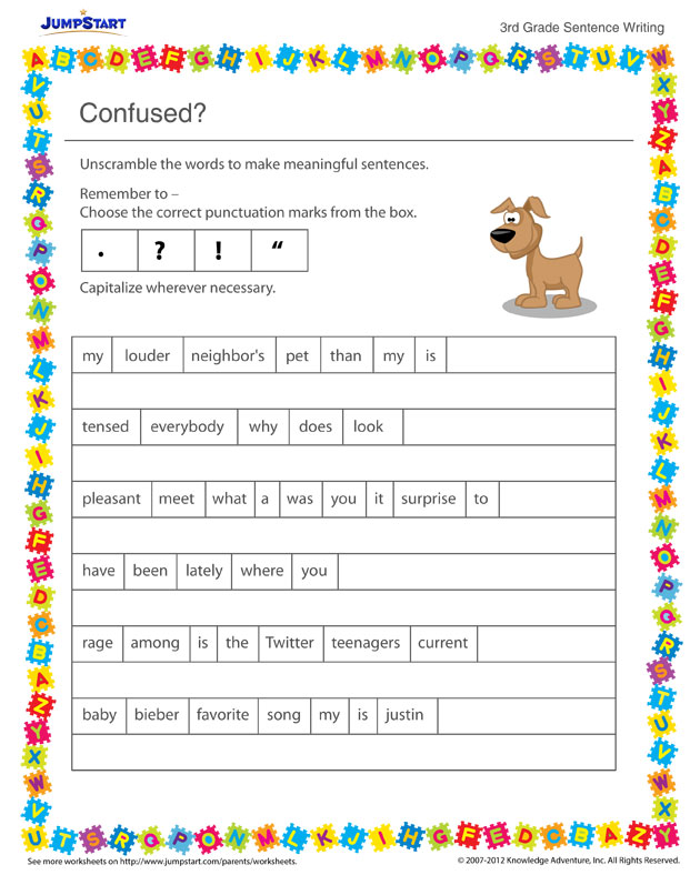 Unscramble sentences Worksheets. Sentence in English for Kids. Present simple Unscramble the sentences. Unscramble Worksheets.