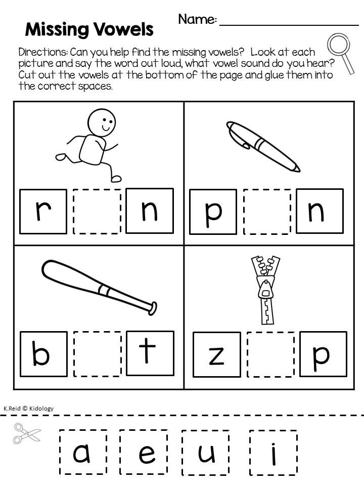 Vowel sounds for kindergarten