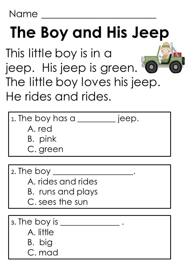 Reading test for kids