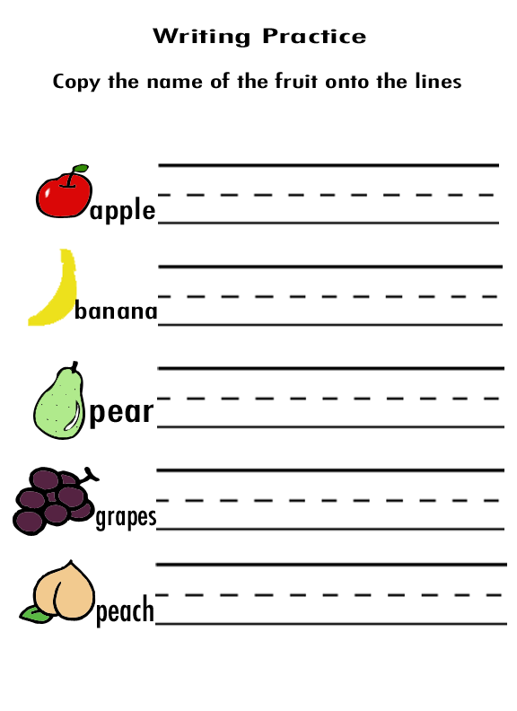 English writing practice. Tasks for Kids. Writing Worksheets. Fruits прописи. Writing task for children.