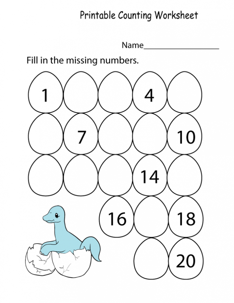Number activities for preschoolers printable