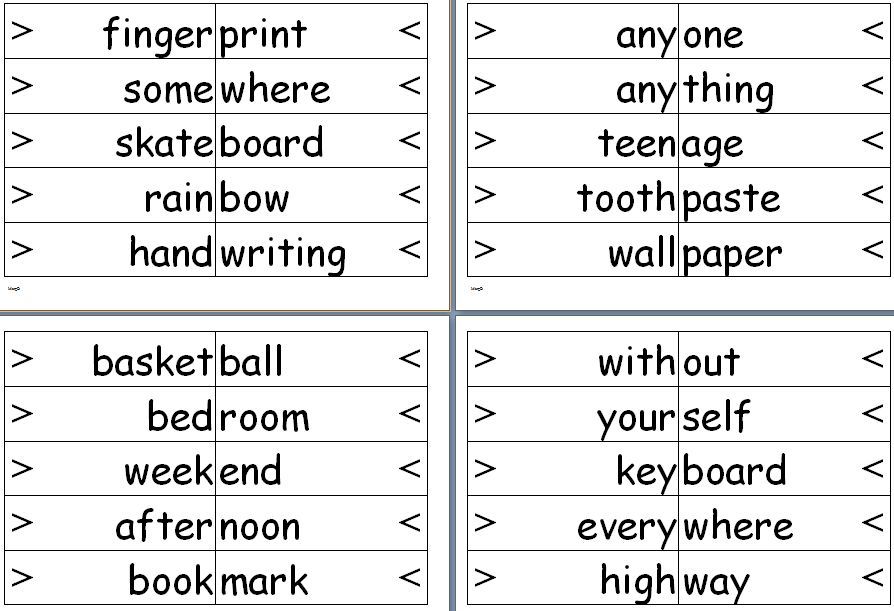 Compound words with pictures