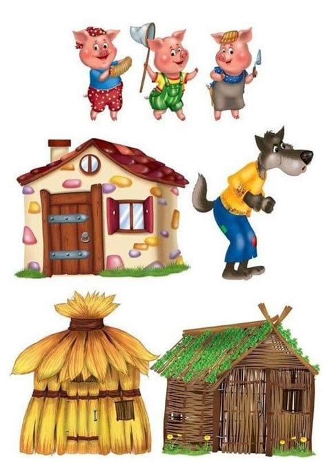 The three little pigs houses were made of