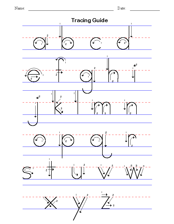 Practice lowercase letters