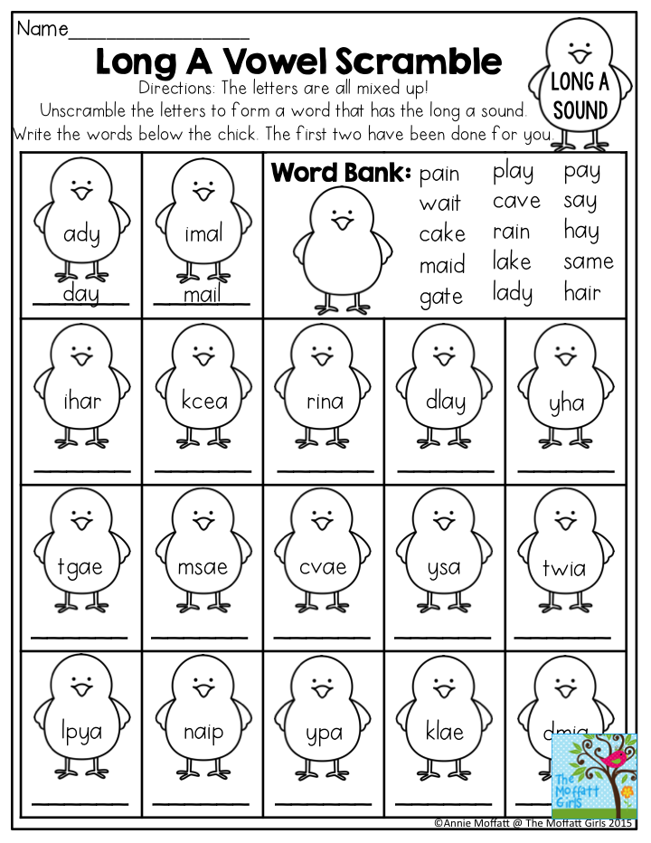 Words that have a long vowel sound