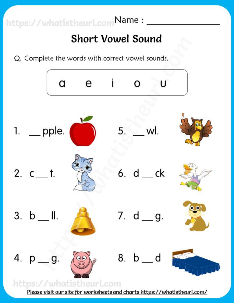 Vowels sounds for kindergarten