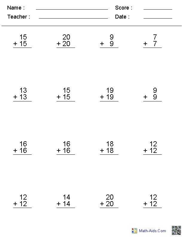 Practice math for 1st graders