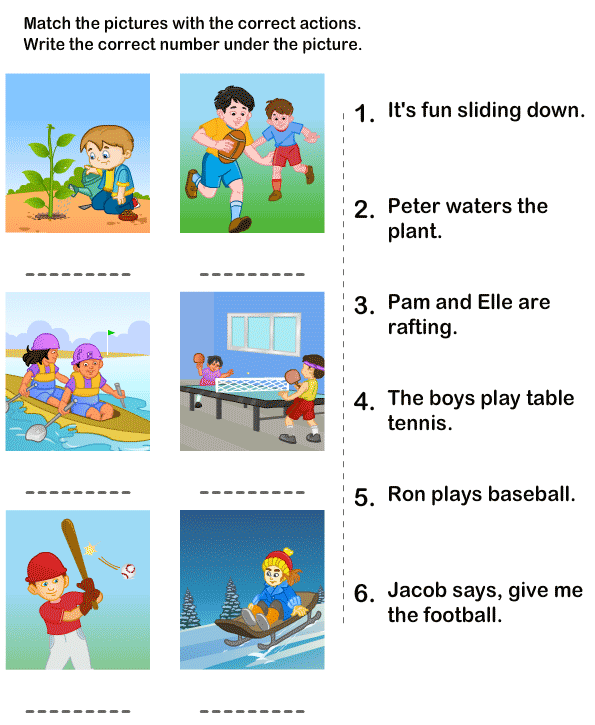 Kindergarten verb activities