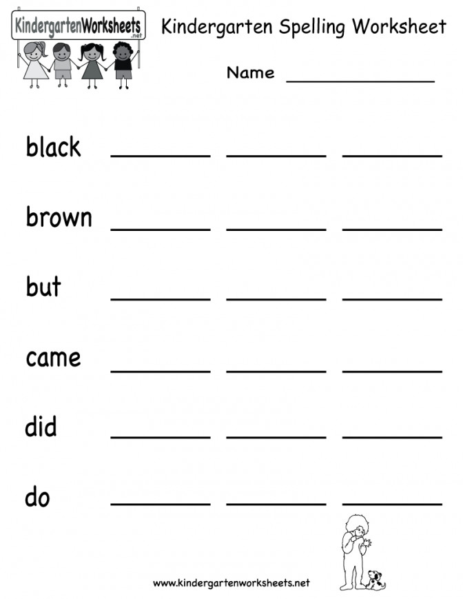 Kindergarten spelling activities