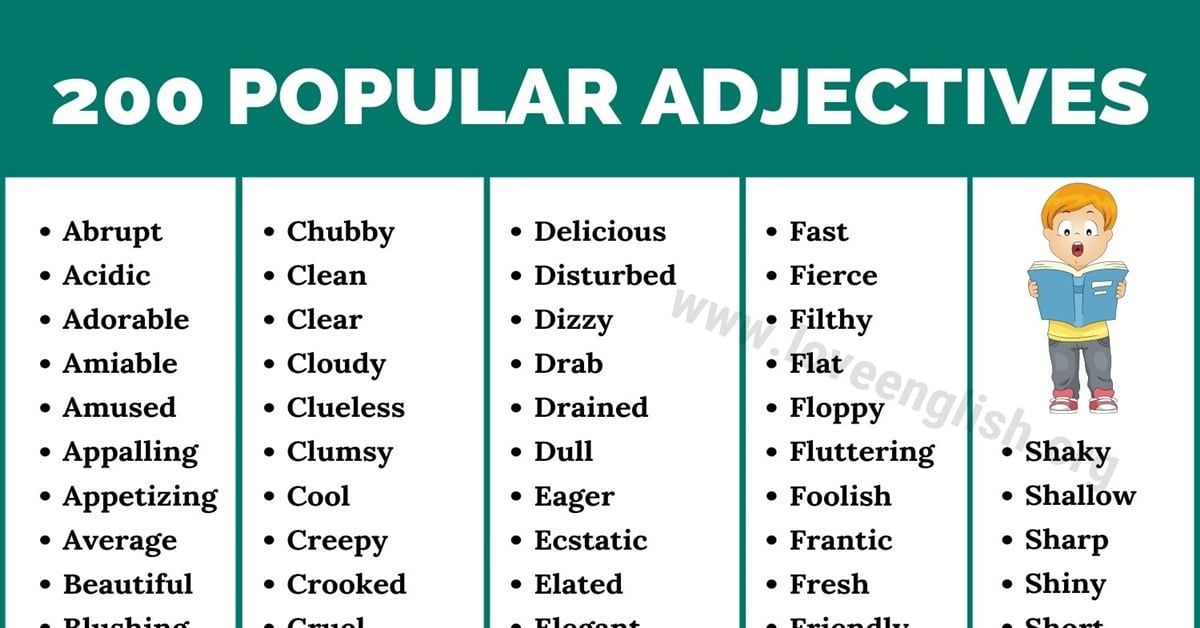 What are common adjectives