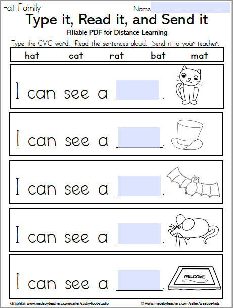 Short e words kindergarten