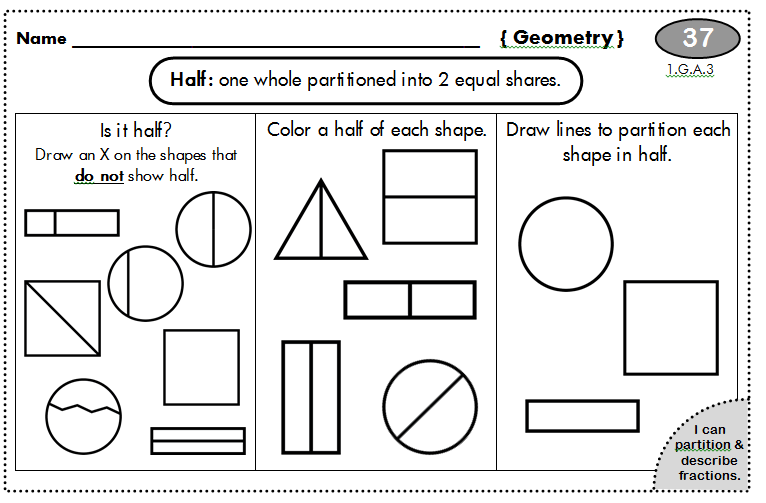 Geometric shapes for first graders