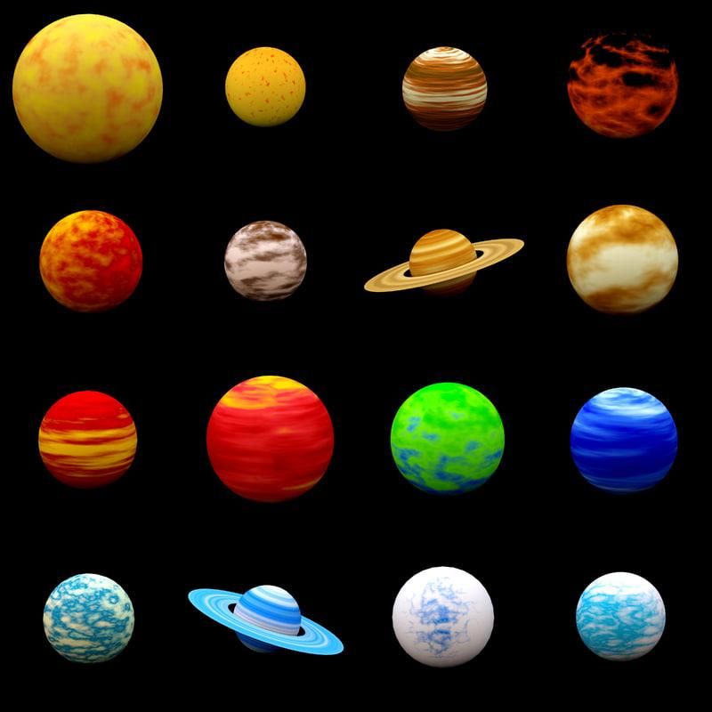 Color of planets for kids