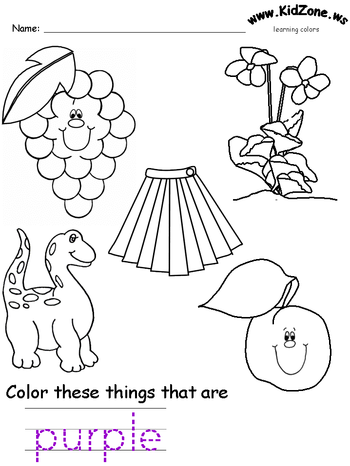 Learning colors worksheets for 2 year olds