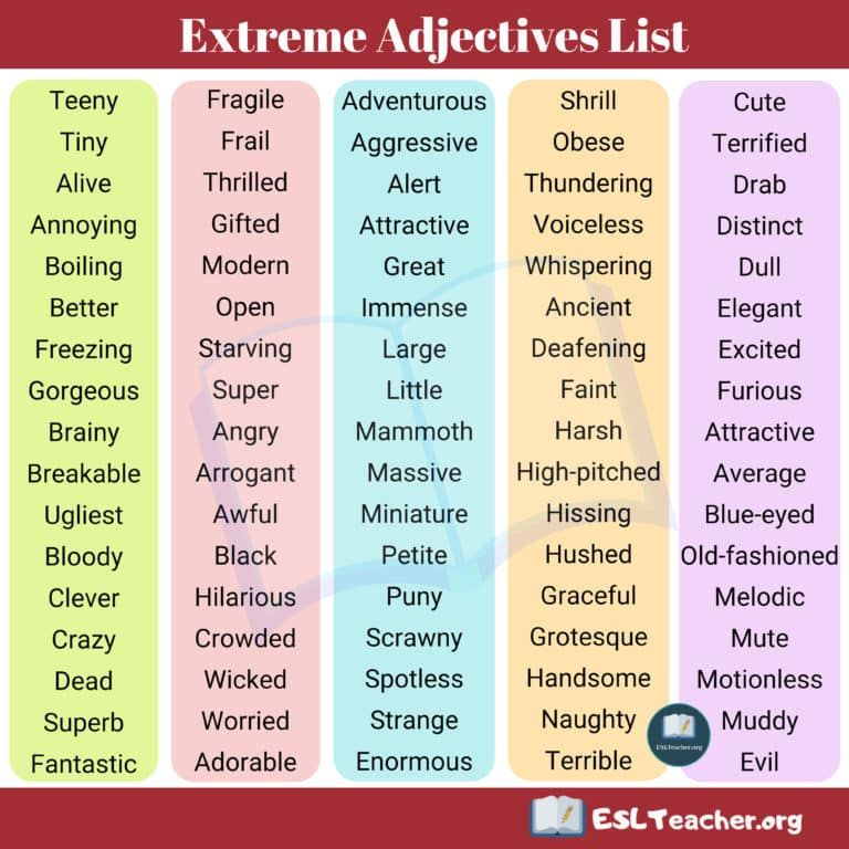 What are common adjectives