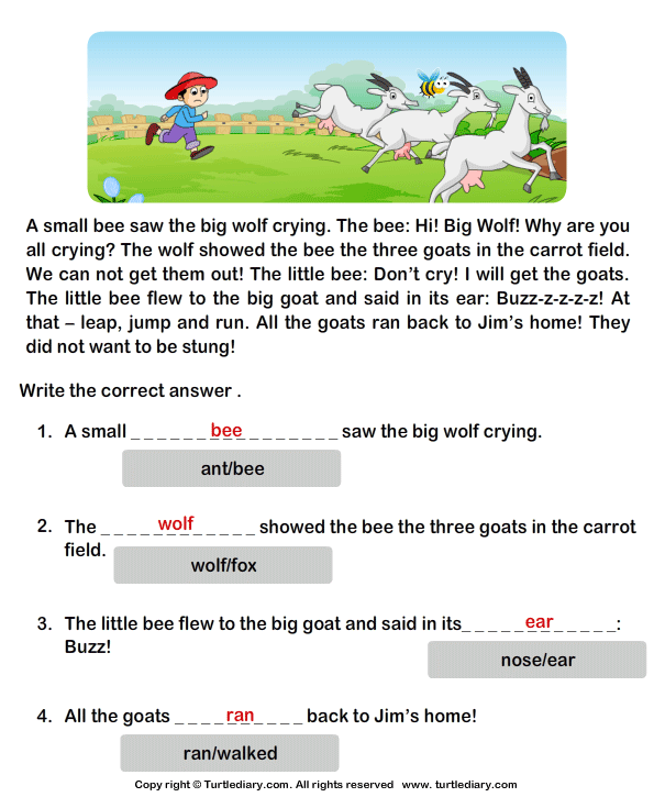 Short story with pictures for kindergarten