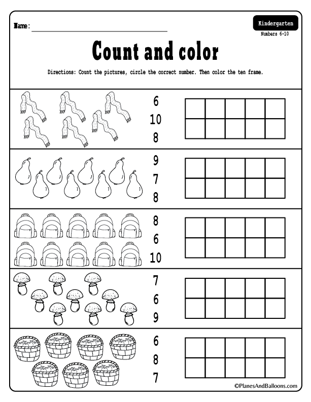 Number matching activities