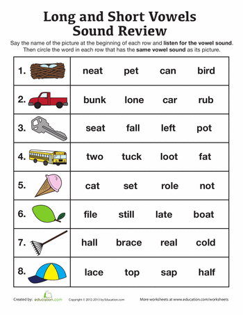 Long vowel sound examples