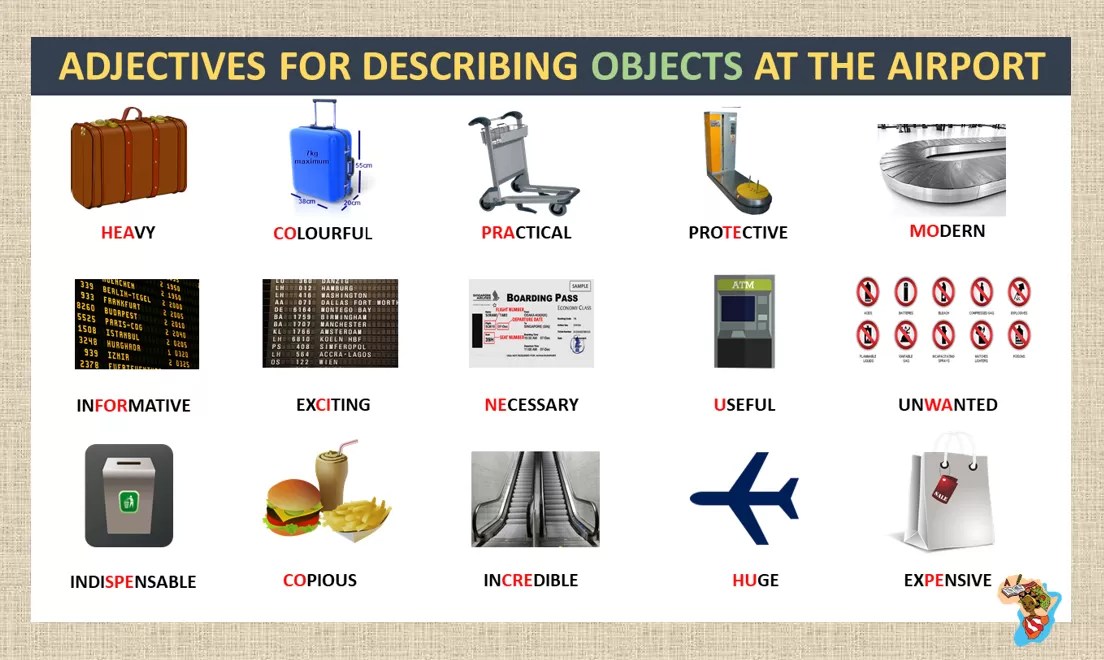 Adjectives to describe an object