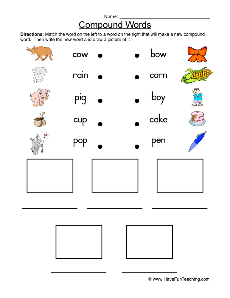 Compound words games printable