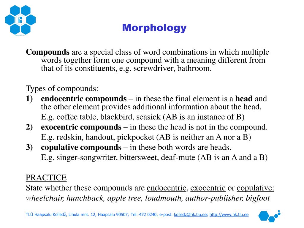 Compound words types